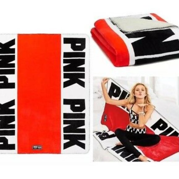 Victoria's Secret Pink Logo Sherpa blanket